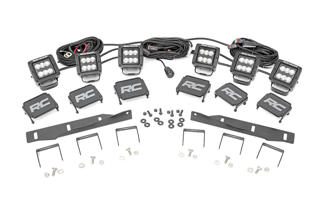 Rough Country 70700 Ford Triple LED Fog Light Kit Black Series 17-19 F-150 Raptor Rough Country - Truck Part Superstore