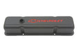 Proform 141-751 Engine Valve Covers; Stamped Steel; Tall; Black; w/ Bowtie Logo; Fits SB Chevy - Truck Part Superstore