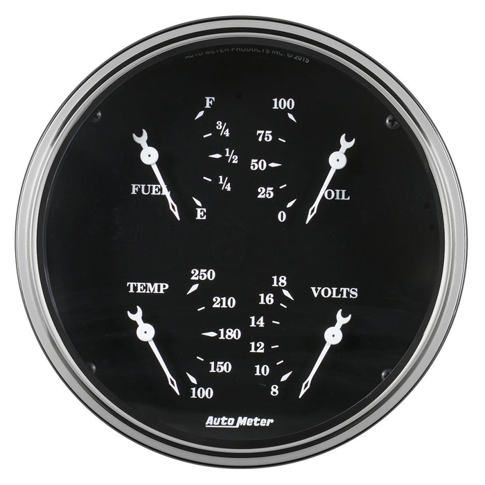 AutoMeter 1710 GAUGE; QUAD; 5in.; 240OE-33OF; ELEC; OLD TYME BLACK - Truck Part Superstore