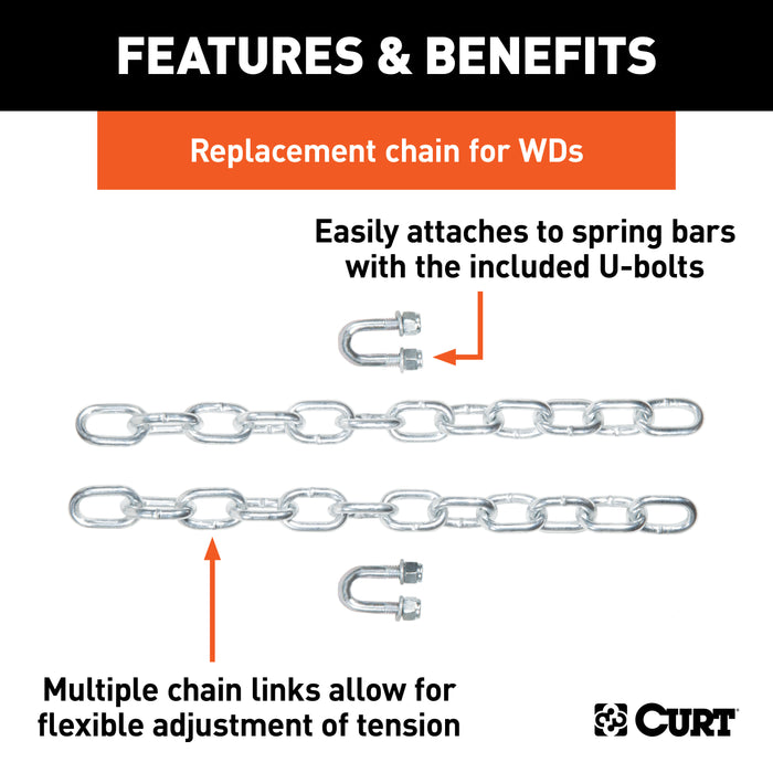 CURT 17111 CURT 17111 Replacement Weight Distribution Hitch Chain Kit - Truck Part Superstore