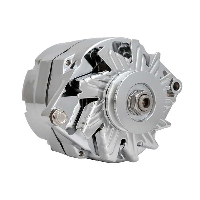 SpeedFx 17127FX GM 10si Style; Single V Belt Pulley; 85 Amp; 1 or 3 Wire; Chrome - Truck Part Superstore