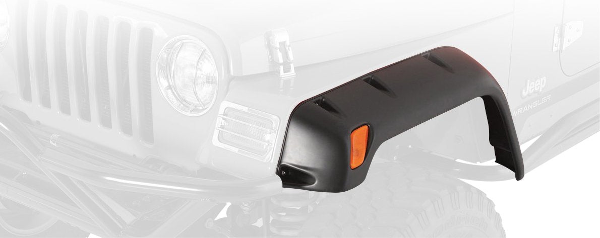 Smittybilt 17191-01 Jeep YJ Front Fender Flare 6 Inch 87-95 Wrangler YJ Driver Side Front Textured Paintable Sold As Each Smittybilt - Truck Part Superstore