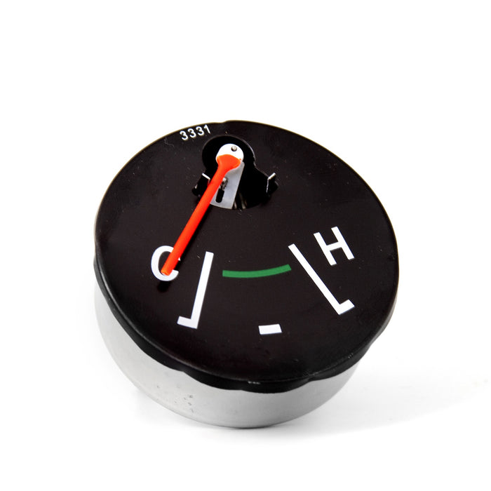 Omix 17209.05 Temperature Gauge; Original Design; Black Face w/Red Pointer; - Truck Part Superstore