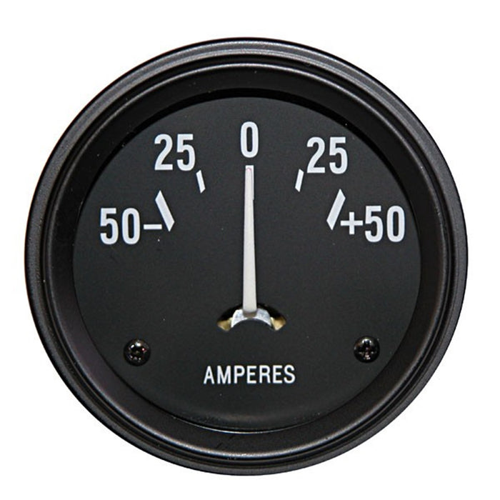 Omix 17210.01 Ampmeter; Inside; Black Face w/White Pointer; -50 To 50; - Truck Part Superstore