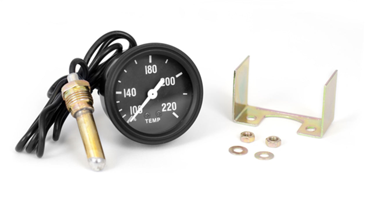 Omix 17210.04 Temperature Gauge; Black Face w/White Pointer; 100-220 Temp; - Truck Part Superstore