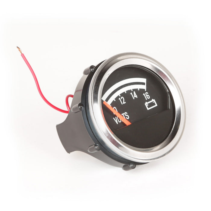 Omix 17215.03 Voltmeter; Black Face w/Red Pointer; - Truck Part Superstore