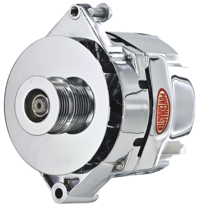 Powermaster Performance 17290-114 Alternator; 17Si; 120 Amp; 95 Idle; 6 Groove Pulley; Chrome; - Truck Part Superstore