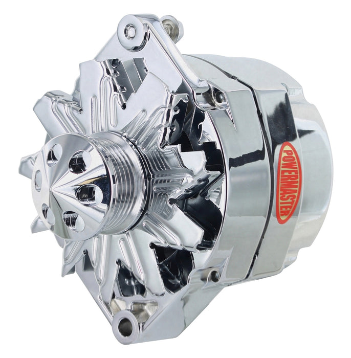 Powermaster Performance 17294-313 Alternator; 12si; 100 Amp; 75 Idle; 6 Groove Pulley; Cone; OE Look; Chrome; - Truck Part Superstore