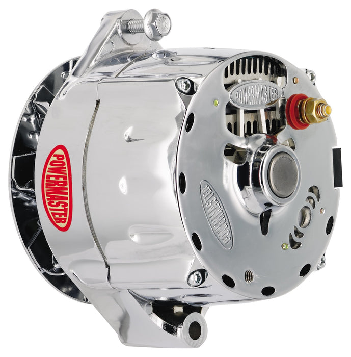 Powermaster Performance 17295 Smooth Look™ Alternator; 12si; 100 Amp; 75 Idle; 1V; Baffle And Cone; Chrome; - Truck Part Superstore