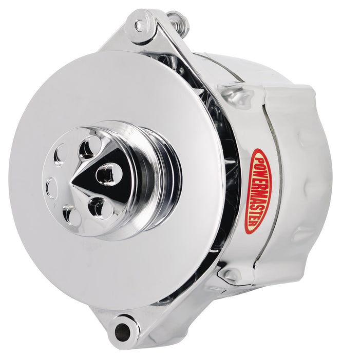 Powermaster Performance 17295 Smooth Look™ Alternator; 12si; 100 Amp; 75 Idle; 1V; Baffle And Cone; Chrome; - Truck Part Superstore