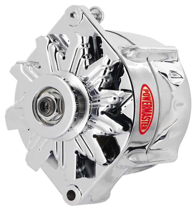 Powermaster Performance 17297 Smooth Look™ Alternator; 12si; 100 Amp; 75 Idle; 1V Pulley; Chrome; - Truck Part Superstore