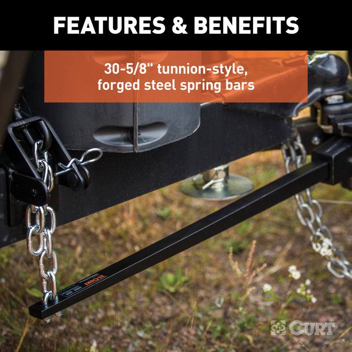 CURT 17352 CURT 17352 Deep Drop Trunnion Weight Distribution Hitch; Up to 10K; 2-Inch Shank - Truck Part Superstore