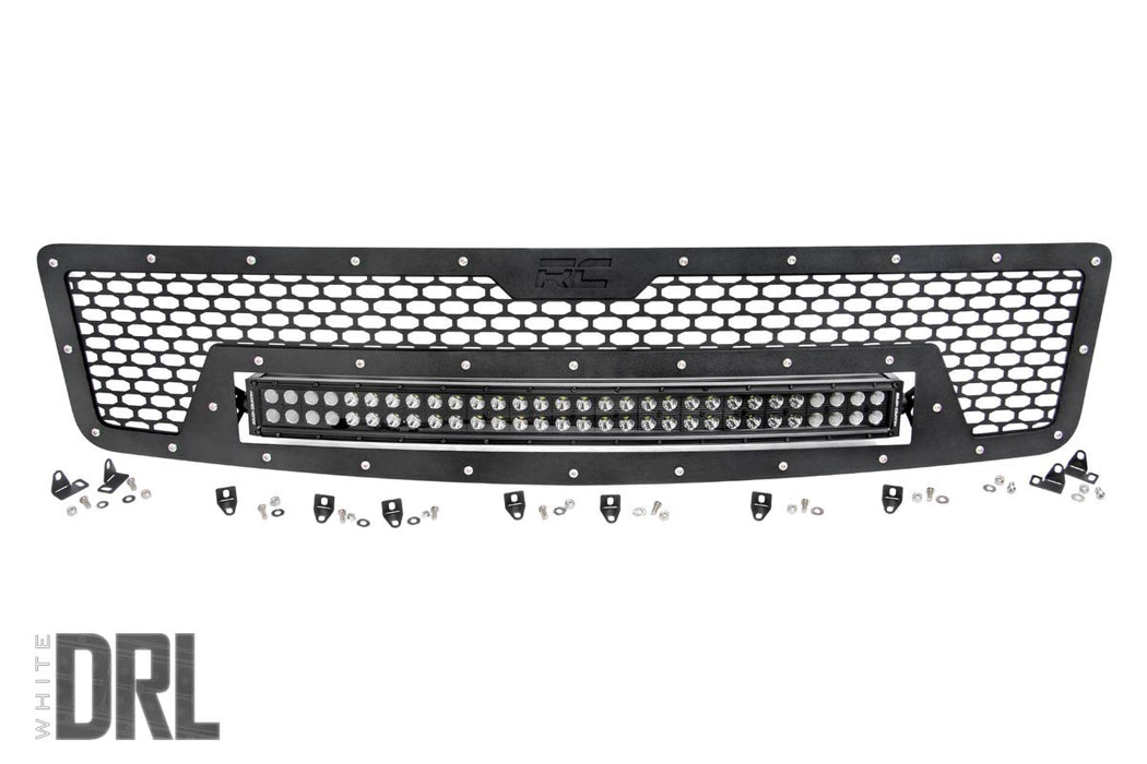 Rough Country 70196DRL Chevrolet Mesh Grille 30 Inch Dual Row Black Series w/Cool White DRL LED 07-13 Silverado 1500 Rough Country - Truck Part Superstore
