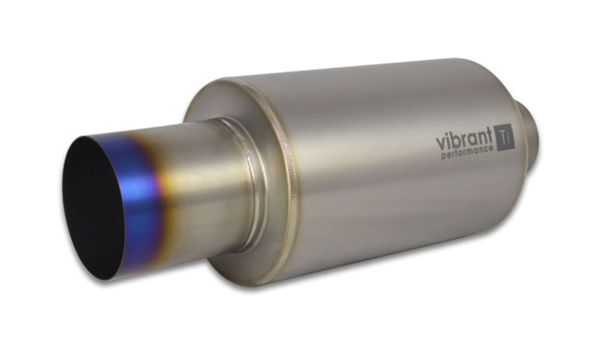 Vibrant Performance 17560 Titanium Muffler; 2.5 in. Inlet/Outlet; w/Straight Cut Burnt Tip; - Truck Part Superstore