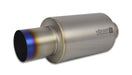 Vibrant Performance 17560 Titanium Muffler; 2.5 in. Inlet/Outlet; w/Straight Cut Burnt Tip; - Truck Part Superstore