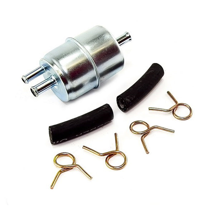 Omix 17718.02 In-Line Fuel Filter Kit; Incl. Hoses/Clamps; Dual Outlet; - Truck Part Superstore