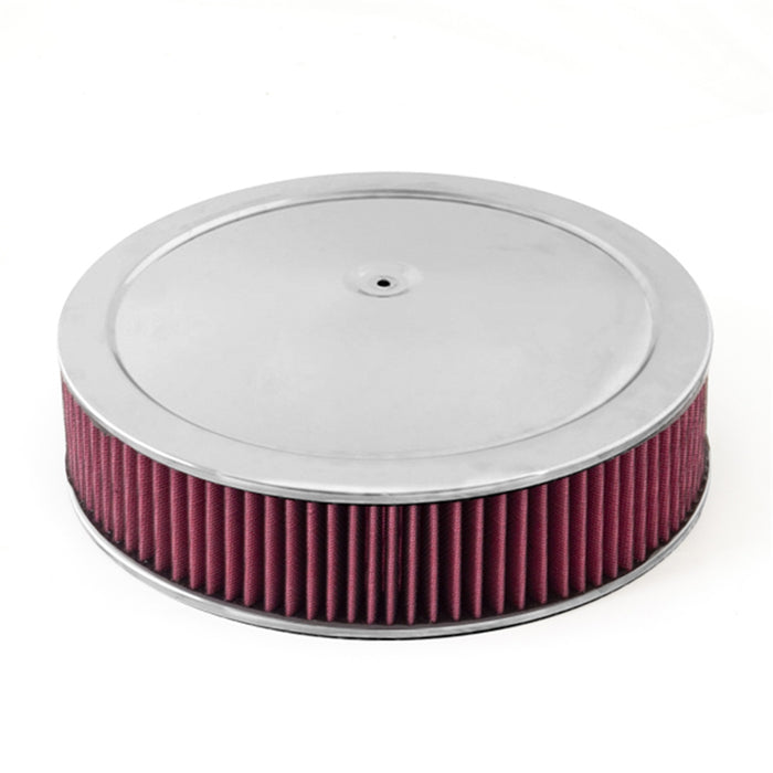 Rugged Ridge 17751.52 Air Cleaner Assembly; 14 in. Round; Chrome Lid; w/Synthetic Filter; - Truck Part Superstore