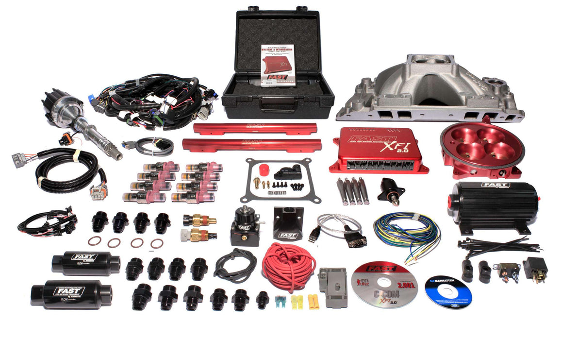 FAST 3011454-05 XFI 2.0 Chevrolet Big Block EFI Kit w/ Red Throttle Body and 550 HP Pump - Truck Part Superstore
