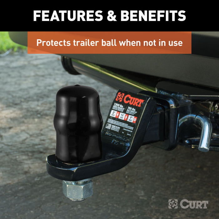 CURT 21801 CURT 21801 Black Rubber Trailer Hitch Ball Cover; 1-7/8 or 2-Inch Diameter - Truck Part Superstore