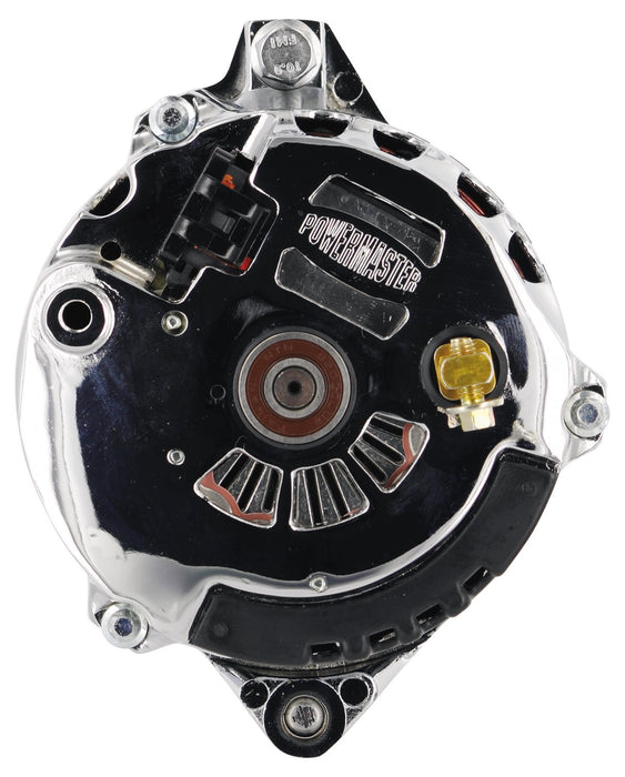 Powermaster Performance 378011 Alternator; CS130; Straight Mounting; 140 Amp; 95 Idle; 1V Pulley; Chrome; - Truck Part Superstore