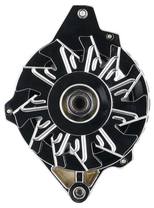 Powermaster Performance 17802 Alternator; CS130; Straight Mounting; 105 Amp; 85 Idle; 6 Groove Pulley; Chrome; - Truck Part Superstore