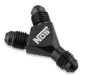 NOS/Nitrous Oxide System 17830BNOS Y-Block Adapter; -4AN To -4AN To -4AN; Black; - Truck Part Superstore