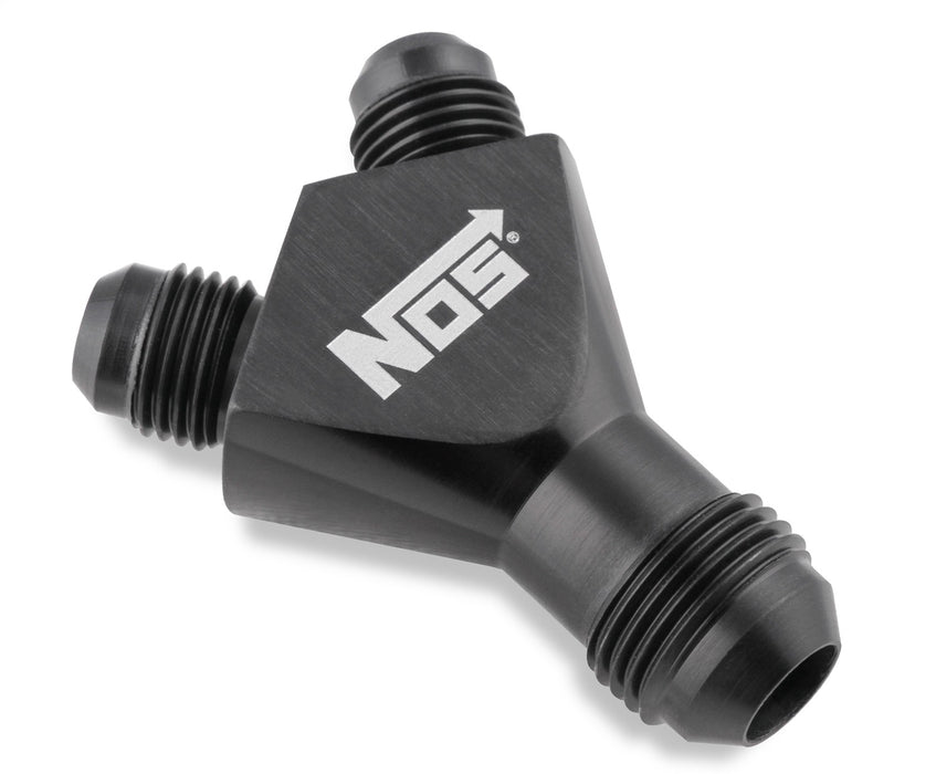 NOS/Nitrous Oxide System 17840BNOS Y-Block Adapter; -6AN To -6AN To -8AN; Black; - Truck Part Superstore