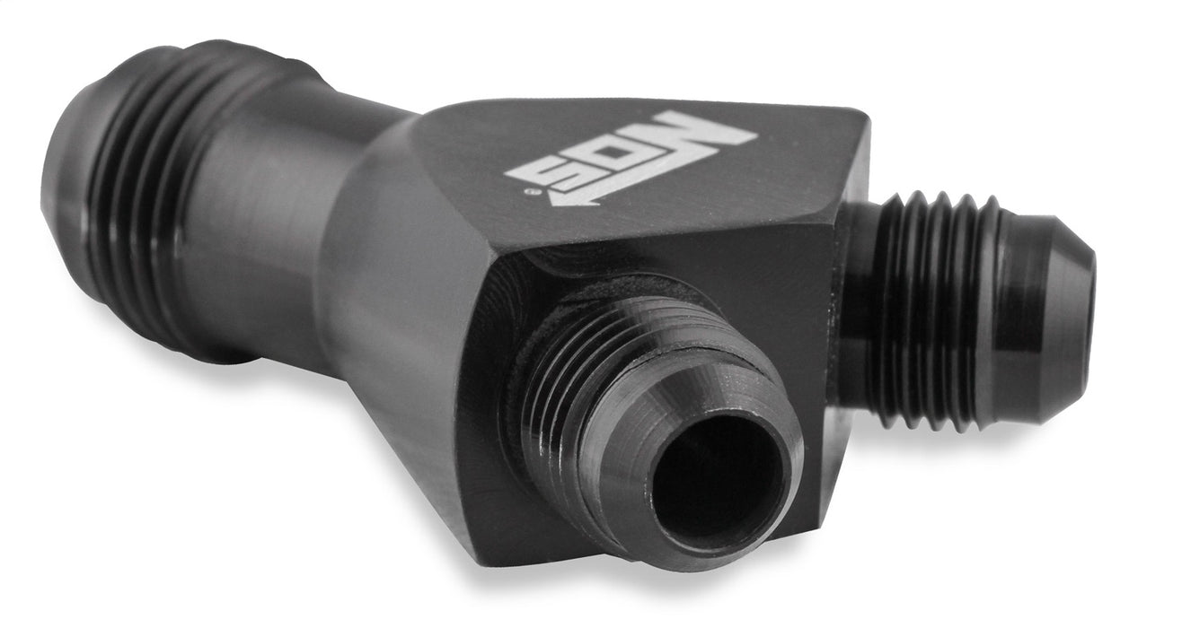 NOS/Nitrous Oxide System 17840BNOS Y-Block Adapter; -6AN To -6AN To -8AN; Black; - Truck Part Superstore