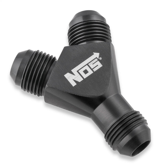 NOS/Nitrous Oxide System 17842BNOS Y-Block Adapter; -8AN To -8AN To -8AN; Black; - Truck Part Superstore