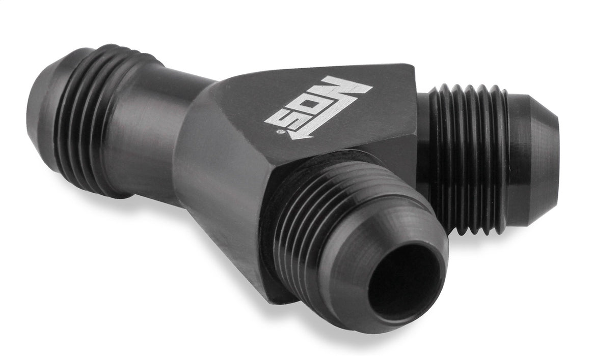 NOS/Nitrous Oxide System 17842BNOS Y-Block Adapter; -8AN To -8AN To -8AN; Black; - Truck Part Superstore