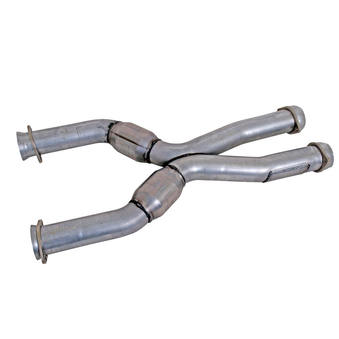 BBK Performance Parts 1786 1987-04 MUSTANG COYOTE SWAP SHORT MID X PIPE WITH HIGH FLOW CATS - Truck Part Superstore