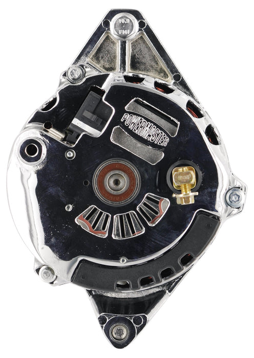 Powermaster Performance 17914 Alternator; CS130; Straight Mount; 105 Amp; 85 Idle; 6 Groove Pulley; Chrome; - Truck Part Superstore