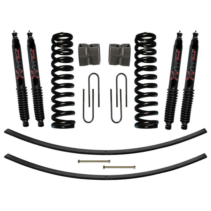 Skyjacker 179PK-B Suspension Lift Kit w/Shock Black MAX Shocks 9 Inch Lift Incl. Front Coil Springs Rear Add-A-Leafs Rear U Bolt Kit Rear Block Skyjacker - Truck Part Superstore