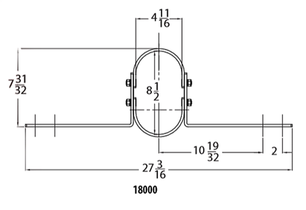 Lakewood 18000 Drive Shaft Loop; 14x2 in. Zinc Plated Steel; Universal; - Truck Part Superstore