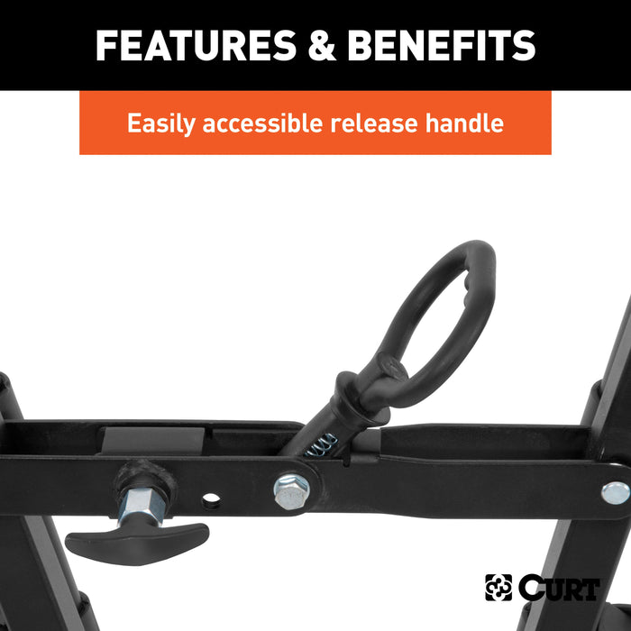 CURT 18013 CURT 18013 Clamp-On Trailer Hitch Bike Rack Mount; Fits 2-Inch Shank; 3 Bicycles - Truck Part Superstore