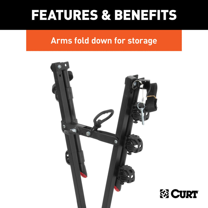 CURT 18013 CURT 18013 Clamp-On Trailer Hitch Bike Rack Mount; Fits 2-Inch Shank; 3 Bicycles - Truck Part Superstore
