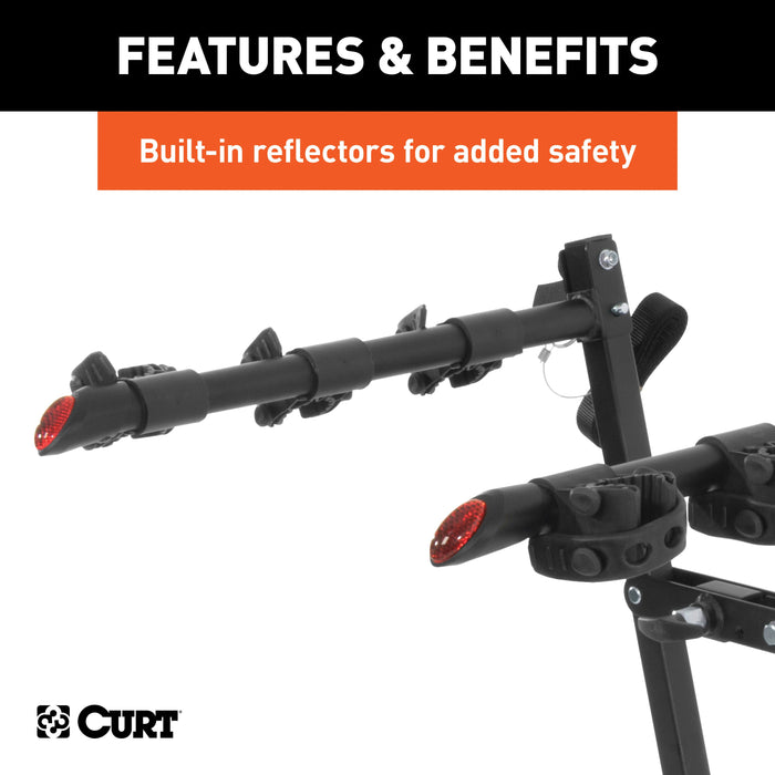 CURT 18013 CURT 18013 Clamp-On Trailer Hitch Bike Rack Mount; Fits 2-Inch Shank; 3 Bicycles - Truck Part Superstore