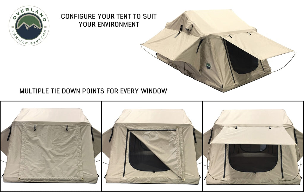Overland Vehicle Systems 18019933 Roof Top Tent 3 Person with Green Rain Fly TMBK Overland Vehicle Systems - Truck Part Superstore