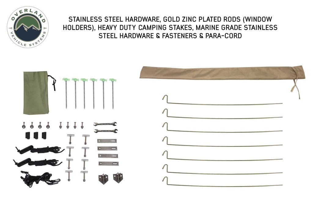 Overland Vehicle Systems 18019933 Roof Top Tent 3 Person with Green Rain Fly TMBK Overland Vehicle Systems - Truck Part Superstore