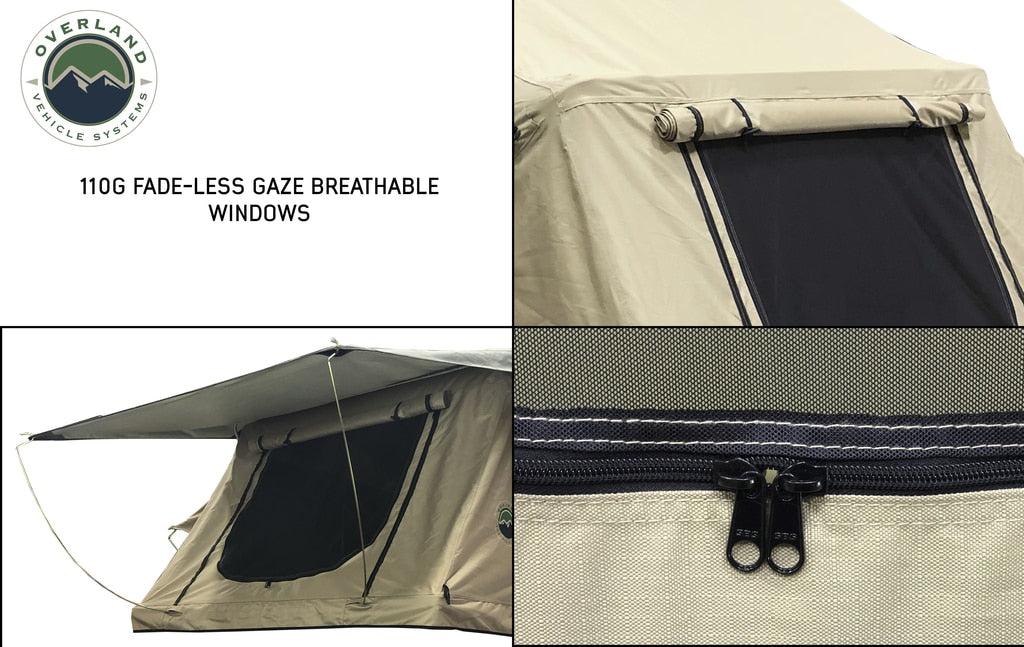 Overland Vehicle Systems 18019933 Roof Top Tent 3 Person with Green Rain Fly TMBK Overland Vehicle Systems - Truck Part Superstore