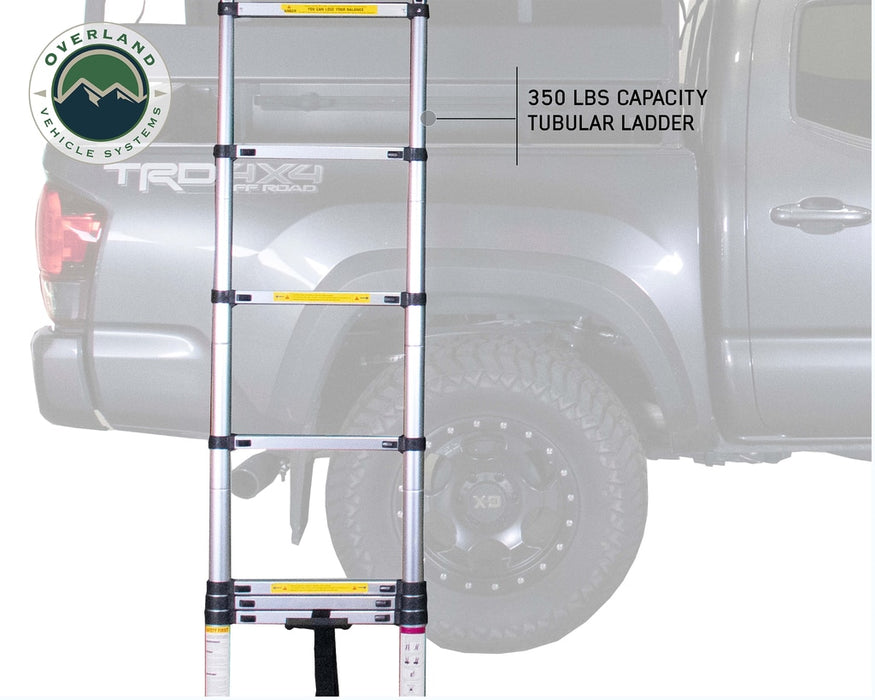 Overland Vehicle Systems 18031926 Roof Top Tent Extended 3 Person Roof Top Tent With Annex White/Dark Gray Rain Fly Black Cover Nomadic Arctic Overland Vehicle Systems - Truck Part Superstore