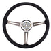 Omix 18031.06 Steering Wheel; Metal 3-Spoke Design; Black; - Truck Part Superstore