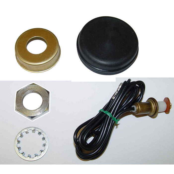 Omix 18032.04 Horn Button; w/Nut And Wiring; Black; - Truck Part Superstore