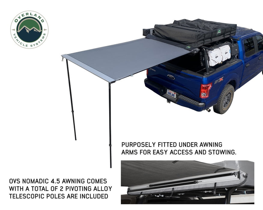 Overland Vehicle Systems 18039909 Nomadic Awning 1.3 - 4.5 Foot With Black Cover Overland Vehicle Systems - Truck Part Superstore
