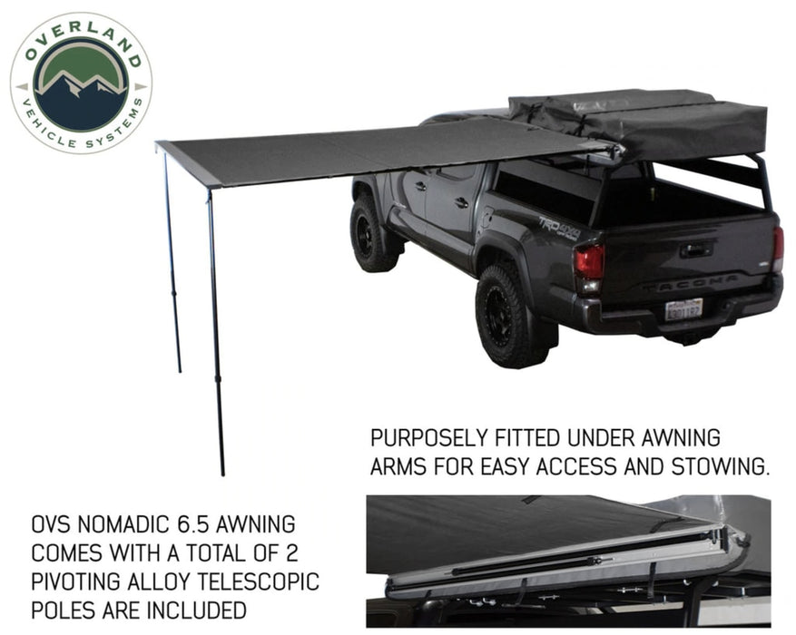 Overland Vehicle Systems 18049909 Awning 2.0-6.5 Foot With Black Cover Universal Nomadic Overland Vehicle Systems - Truck Part Superstore
