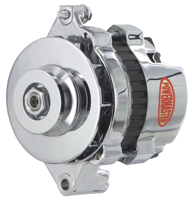 Powermaster Performance 18062 Alternator; CS121; Straight Mount; 100 Amp; 60 Idle; 1V Pulley; Chrome; - Truck Part Superstore