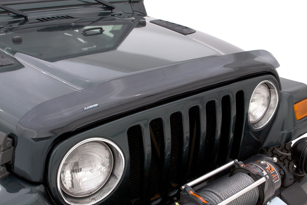 Lund 18087 Interceptor Wrap Bug Shield; Smoke; Full Height; No Drill Installation; - Truck Part Superstore