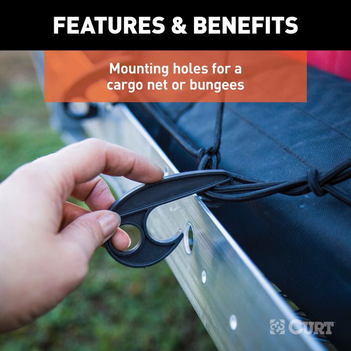 CURT 18100 60in. x 20in. Aluminum Tray-Style Cargo Carrier (Folding 2in. Shank; 500 lbs.) - Truck Part Superstore