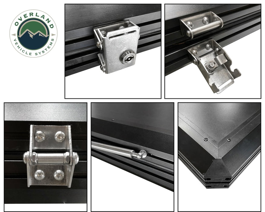 Overland Vehicle Systems 18109901 Roof Top Tent Mamba 2 Side Load Aluminum Black Shell Grey Body Overland Vehicle Systems - Truck Part Superstore