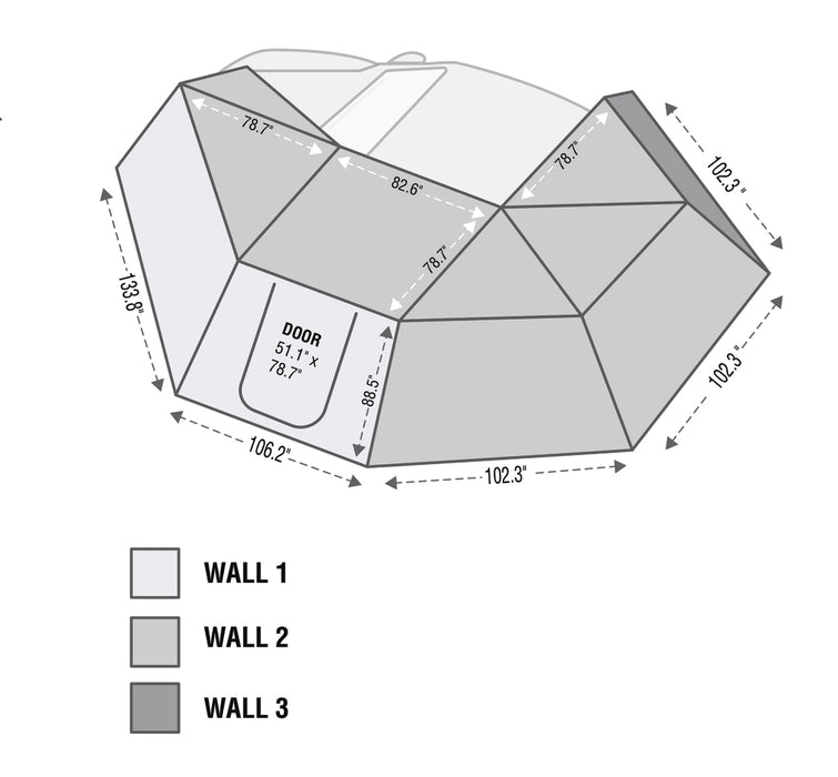 Overland Vehicle Systems 18109909 Nomadic 270 Drivers Side Awning Wall 2 Overland Vehicle Systems - Truck Part Superstore